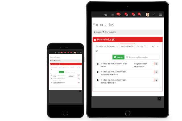 Plantillas y formularios para abogados y procuradores desde el móvil