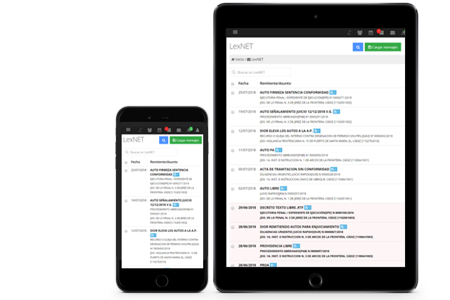 Integración con plataforma Lexnet para abogados y procuradores
